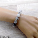 Bracelet élastique en pierre naturelle de quartz tourmaline