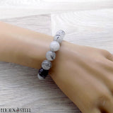 Bracelet élastique en pierre naturelle de quartz tourmaline