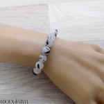 Bracelet en pierre naturelle de quartz tourmaline 8mm