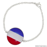Bracelet femme argenté drapeau des Pays-Bas en acier inoxydable