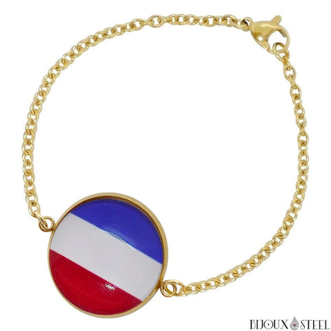 Bracelet femme doré drapeau des Pays-Bas en acier inoxydable