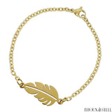 Bracelet feuille dorée en acier inoxydable