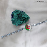 Bracelet homme argenté Algérie en acier inoxydable