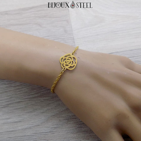 Bracelet rose en perles - Montres & Bijoux Bracelet rose en perles - Montres & Bijoux