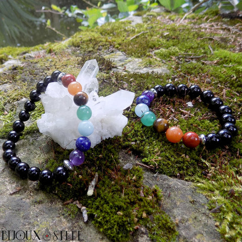 8mm pierre précieuse naturelle 7 Chakra perlé pierre Bracelet Yoga collier avec 8mm pierre précieuse naturelle 7 Chakra perlé pierre Bracelet Yoga collier avec