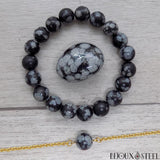 Bracelets en obsidienne flocon de neige pierre naturelle