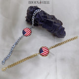 Bracelets États-Unis homme en acier inoxydable et cabochon en résine