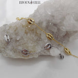 Bracelets chaînes fines et grains de café doré ou argenté en acier inoxydable