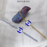Bracelets Israël hommes en acier inoxydable et cabochon en résine