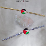 Bracelets Palestine hommes chaîne cubaine en acier inoxydable