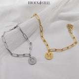 Bracelets trombones médailles rondes lettres personnalisables en acier inoxydable