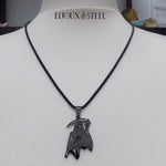 Collier noir la mort faucheuse acier