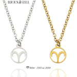 Collier à pendentif signe astrologique bélier en acier inoxydable