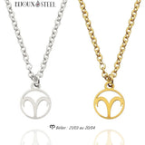 Collier à pendentif signe astrologique bélier en acier inoxydable