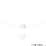 Collier à perle de sélénite 8mm en pierre naturelle sur fil de nylon
