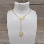 Collier cravate feuille dorée à pendentif feuille en acier inoxydable