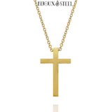 Collier croix dorée 42mm en acier inoxydable