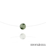 Collier de nylon à perle de prehnite 8mm en pierre naturelle