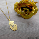 Collier doré à pendentif maman et son bébé en acier inoxydable