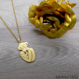 Collier doré à pendentif maman et son bébé en acier inoxydable