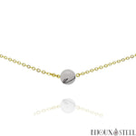 Collier doré à perle de quartz tourmaline 8mm en pierre naturelle et acier inoxydable