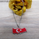 Collier drapeau de la Turquie en acier inoxydable