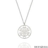 Pendentif Métatron argenté 2cm sur fine chaîne en acier inoxydable