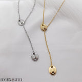 Colliers en y grains de café ajustables en acier inoxydable