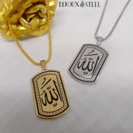 Colliers plaques islamiques Allah arabe en acier inoxydable