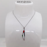 Pendentif argenté drapeau de la Palestine en acier inoxydable