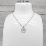 Pendentif argenté patte de chien ou chat en acier inoxydable