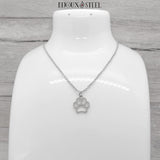 Pendentif argenté patte de chien ou chat en acier inoxydable