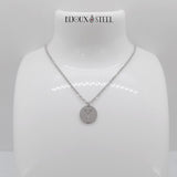 Pendentif médaille lettre personnalisée argentée en acier 