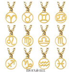 Pendentifs signes du zodiaque dorés en acier inoxydable