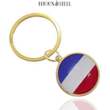 Porte-clés anneau doré drapeau des Pays-Bas sous cabochon en résine