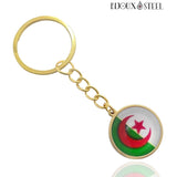 Porte-clés drapeau de l'Algérie doré