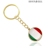 Porte-clés drapeau de l'Italie doré