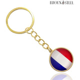 Porte-clés drapeau de la France doré