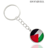 Porte-clés drapeau de la Palestine argenté