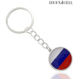 Porte-clés drapeau de la Russie argenté