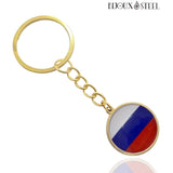 Porte-clés drapeau de la Russie doré