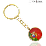Porte-clés drapeau du Portugal doré
