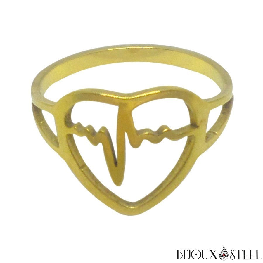 Bague Coeur Scintillant Plaqué Or | LFAB Bijoux