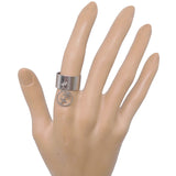 Bague anneau large argenté pampille ajustable à signe du zodiaque sagittaire en acier chirurgical