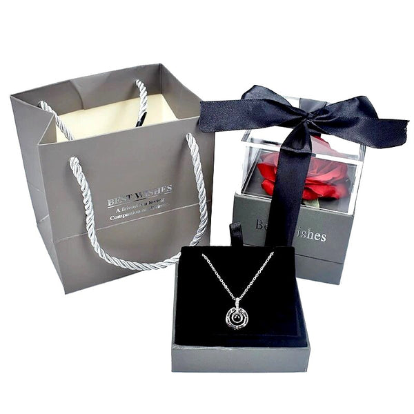 Rose ternelle coffret cadeau pour femme avec collier cadeau cratif avec Rose ternelle coffret cadeau pour femme avec collier cadeau cratif avec