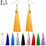 Boucles d'oreilles pendantes à pompons dix couleurs