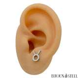 Boucles d'oreilles argentées signe du zodiaque taureau en acier inoxydable