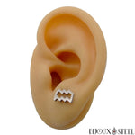 Boucles d'oreilles argentées signe du zodiaque verseau en acier inoxydable