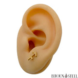 Boucles d'oreilles dorées signe du zodiaque sagittaire en acier inoxydable
