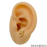Boucles d'oreilles dorées signe du zodiaque taureau en acier inoxydable